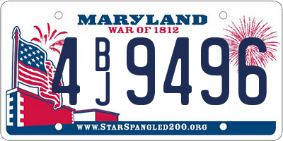 MD license plate 4BJ9496