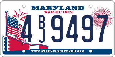 MD license plate 4BJ9497