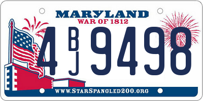 MD license plate 4BJ9498