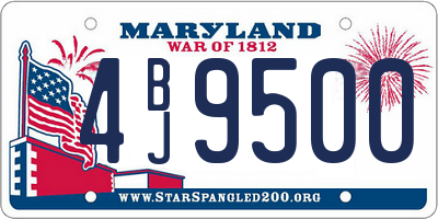 MD license plate 4BJ9500
