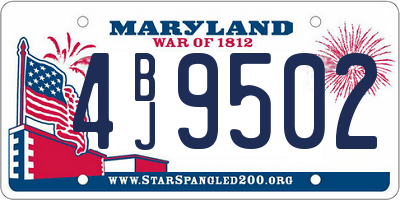 MD license plate 4BJ9502