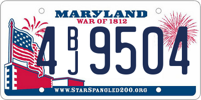 MD license plate 4BJ9504
