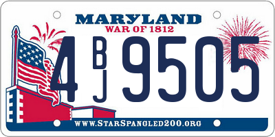 MD license plate 4BJ9505