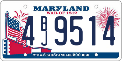 MD license plate 4BJ9514