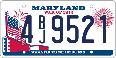 MD license plate 4BJ9521