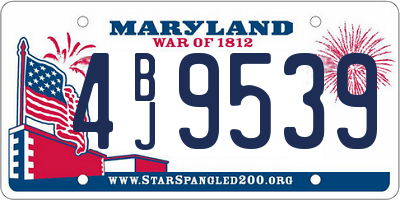 MD license plate 4BJ9539