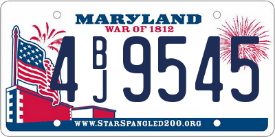 MD license plate 4BJ9545