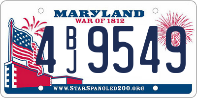 MD license plate 4BJ9549
