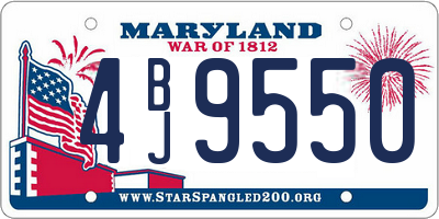 MD license plate 4BJ9550