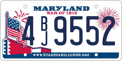 MD license plate 4BJ9552