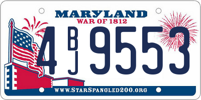 MD license plate 4BJ9553