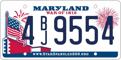 MD license plate 4BJ9554