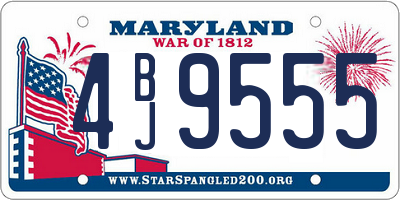 MD license plate 4BJ9555