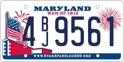 MD license plate 4BJ9561
