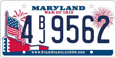 MD license plate 4BJ9562