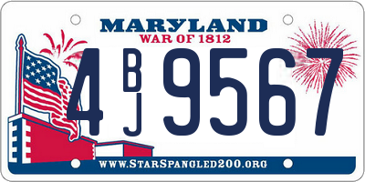 MD license plate 4BJ9567