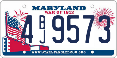 MD license plate 4BJ9573