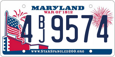 MD license plate 4BJ9574