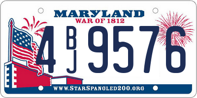 MD license plate 4BJ9576