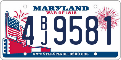 MD license plate 4BJ9581