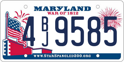 MD license plate 4BJ9585