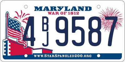 MD license plate 4BJ9587