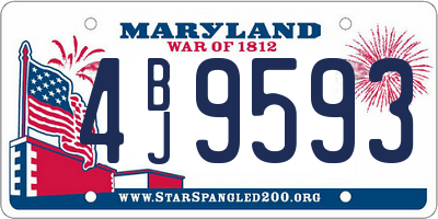 MD license plate 4BJ9593