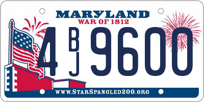 MD license plate 4BJ9600