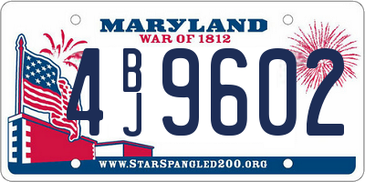 MD license plate 4BJ9602