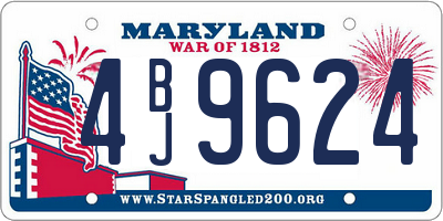 MD license plate 4BJ9624