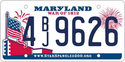 MD license plate 4BJ9626