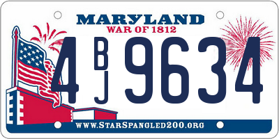 MD license plate 4BJ9634