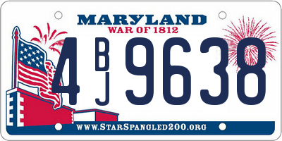 MD license plate 4BJ9638