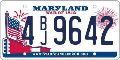 MD license plate 4BJ9642