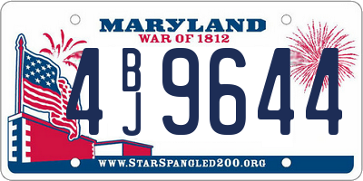MD license plate 4BJ9644