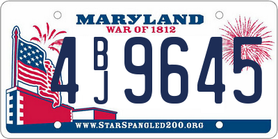 MD license plate 4BJ9645