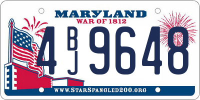 MD license plate 4BJ9648