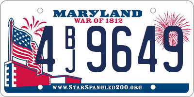 MD license plate 4BJ9649