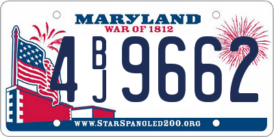 MD license plate 4BJ9662