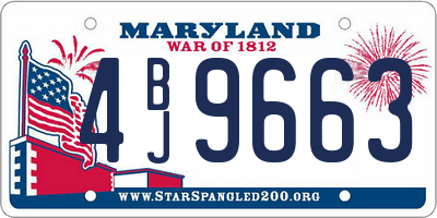 MD license plate 4BJ9663