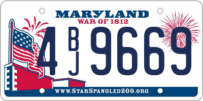 MD license plate 4BJ9669