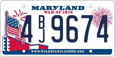 MD license plate 4BJ9674