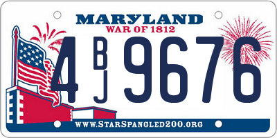 MD license plate 4BJ9676