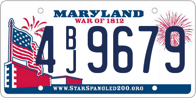MD license plate 4BJ9679