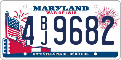MD license plate 4BJ9682