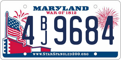 MD license plate 4BJ9684