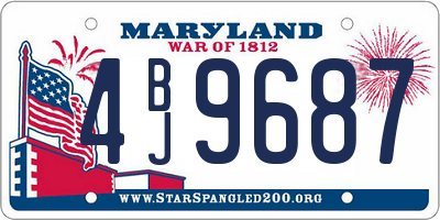 MD license plate 4BJ9687