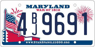 MD license plate 4BJ9691
