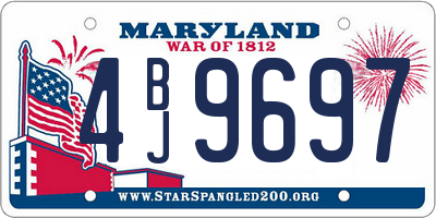 MD license plate 4BJ9697