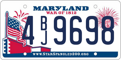 MD license plate 4BJ9698